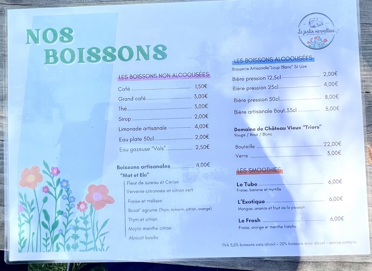 Menu Le Jardin Merveilleux | Hauterives-1